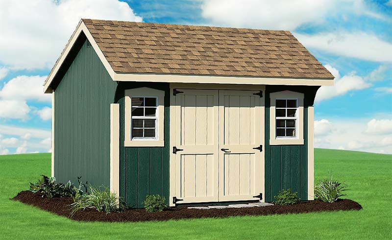 10x12 green quaker shed