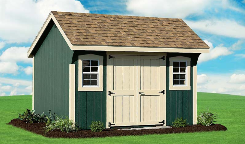 green and tan shed color ideas