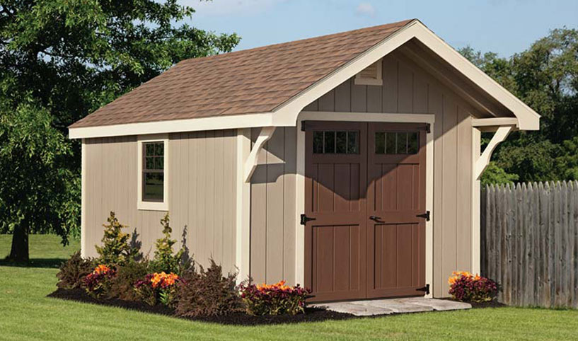 luxury shed with overhang