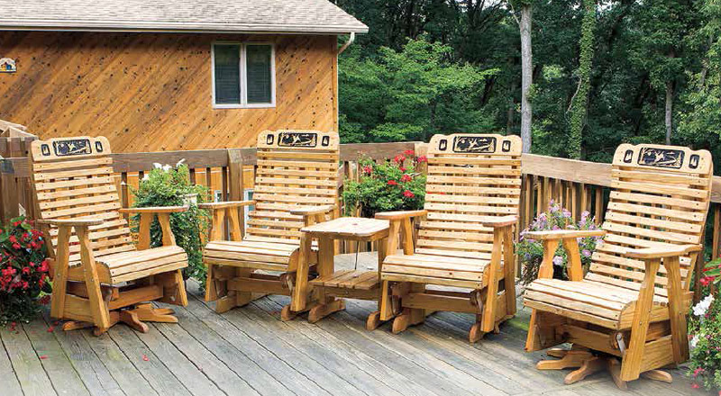 Amish Patio Chairs Tables, Log Cabin Style Outdoor Furniture