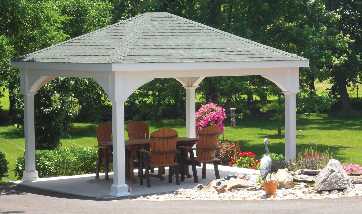 White pavilion type for backyard dining