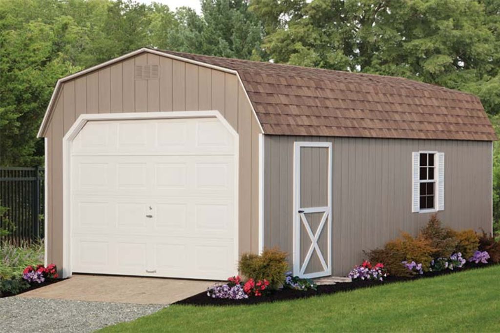 mini barn outdoor motorcycle storage shed 