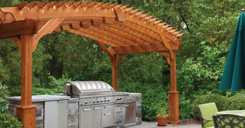affordable pergola with bbq grill 